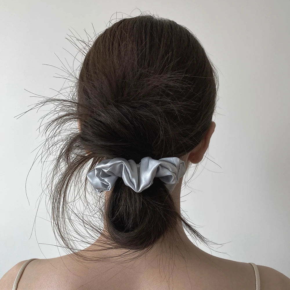 100 % reine Maulbeerseide – Große Haargummis – Haargummibänder – Elastische Zopfgummis für Frauen und Mädchen – 19 Momme – 3,5 cm