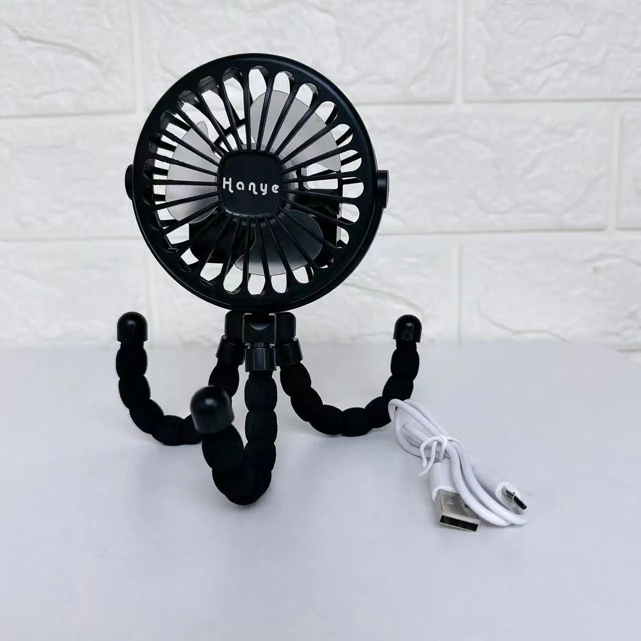 Neuer multifunktionaler Kinderwagen-Mini-Ventilator – Tragbarer USB-ladbarer Kleiner Ventilator – Handyhalter – Outdoor-Handventilator im Oktopus-Design