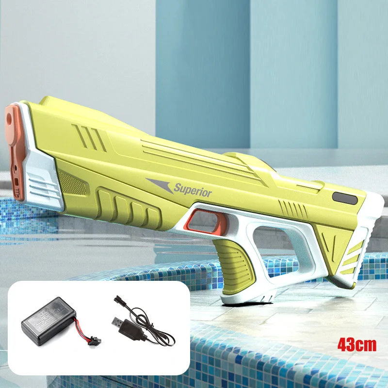 43 cm Vollautomatische elektrische Wasserpistole – Tragbares Spielzeug für Kinder – Sommer, Strand, Outdoor-Kämpfe – Fantasie-Spielzeug für Jungen und Kinder
