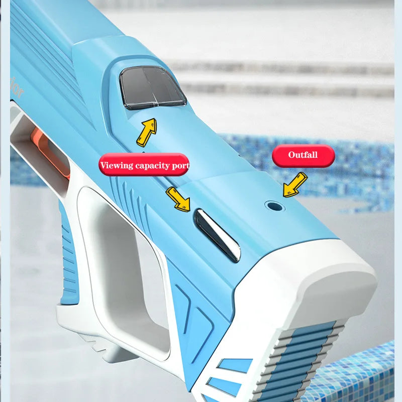 43 cm Vollautomatische elektrische Wasserpistole – Tragbares Spielzeug für Kinder – Sommer, Strand, Outdoor-Kämpfe – Fantasie-Spielzeug für Jungen und Kinder