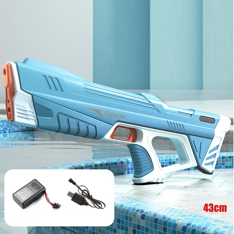 43 cm Vollautomatische elektrische Wasserpistole – Tragbares Spielzeug für Kinder – Sommer, Strand, Outdoor-Kämpfe – Fantasie-Spielzeug für Jungen und Kinder