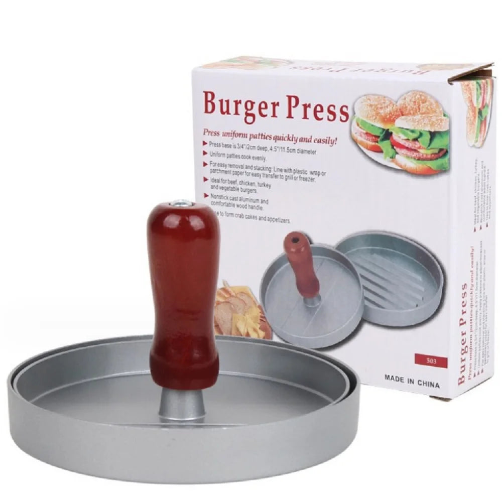 Burgerpresse, antihaftbeschichtet, Hamburger-Patty-Maker mit Wachspapier, Aluminium-Burger-Maker für Grill und Küche